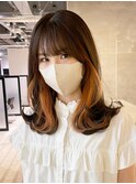 レイヤーカットイヤリングカラーオレンジ_ショコラ_ba410232