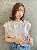 韓国風レイヤーボブ 前髪カット グレージュ イルミナカラー
