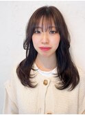ラベンダー×セミロングレイヤー