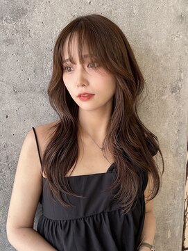 ミリ(mm) レイヤーカット/ウェットヘア/オリーブベージュ