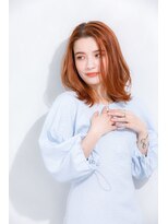 パノラ 下北沢(PANOLA)&nbsp;オレンジカラー　センターパート　サマースタイル