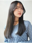 アッシュグレー×艶ロング