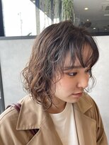 アチーブリス(achieve Liss)&nbsp;ボブニュアンスパーマ小顔レイヤーカット透け感ベージュカラー