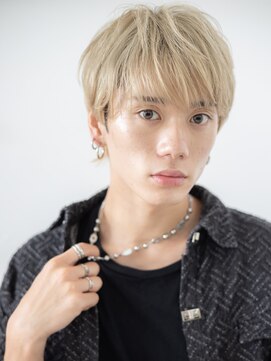 モッズヘア メン 上尾東口店(mod's hair men) 学生ハイトーンカラー前髪パーマメンズショートe上尾