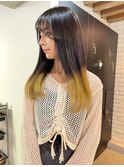毛先に冒険！イエローグラデーション/デザインカラー/髪質改善