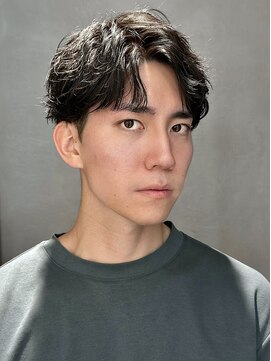 ロンドアンメゾン 原宿(Lond un Maison.) men's/メンズ/フェザーパーマ/サーフカール/ブルーブラック/原宿