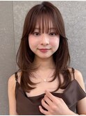 韓国レイヤーカット/ヨシンモリフェイスレイヤー/艶髪カラー