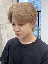 サンクマーケット 渋谷(cinq MARKET)&nbsp;メンズミルクティーベージュコンマヘアアッシュグレージュカラー