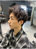 ホワイトメッシュ/ツイスト/ツイスパ/パーマ/メンズ/眉毛/心斎橋