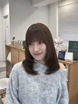 ネオリーブウリ 二子玉川店(Neolive uri)&nbsp;ミディアムヘア暗めカラーデザインカラーフェイスフレーミング