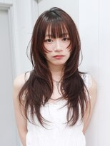 アルバム 銀座(ALBUM GINZA)&nbsp;グレージュロング暗めカラー韓国ヘア顔周りレイヤー_F41130