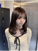 14959暗髪ミルクティーベージュオリーブカラーハッシュカット