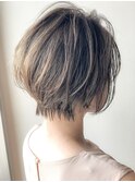 《Agu hair》大人かわいいハイライトショート 小顔ボブ