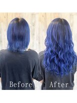 エクステ専門店あるじゃんすー 柏店 ダークブルー#シールエクステ#大人ダークカラー#小顔ヘア#柏