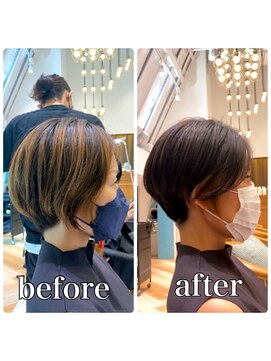 ロンド レグリーズ 立川(Lond leglise) 【山方　直也】マッシュショート×ペールベージュ×耳かけ