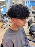 波巻きスパイラルパーマツーブロックツイストスパイラルパーマ