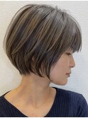 ミルクティベージュカラーミニボブ大人ショートボブショート