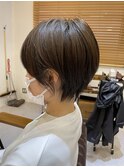 ショートボブ髪質改善」白髪ぼかしインナーカラー
