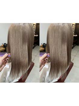 【ダメージレス縮毛矯正】カラーと同時施術◎縮毛矯正とハイトーンカラーで新しい自分に出会う◇［横浜駅］