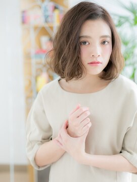 レアワンハナレ センター北美容院(lea/1 HANARE) センター北/髪質改善/シルキーベージュ×ふんわりボブパーマ