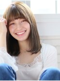 animo春日部/うるツヤ/ハイトーンカラー/ぱっつん前髪/ロブヘアu