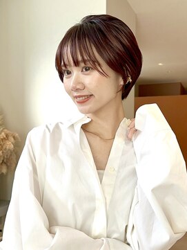 ノラ ギンザ(NORA GINZA) 丸みショートマッシュコンパクト黒髪ベージュショート前髪あり