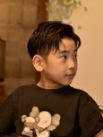 束感フェザーアップバング【キッズカット/メンズヘア】