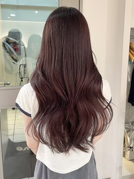 キャンバス バイ ネオリーブ 横浜西口(Canvas by neo.) ボルドーブリーチなしカラー韓国レイヤーロング【横浜】
