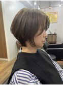 白髪ぼかし/イメチェンヘアスタイル/前髪カタログ/ショートボブ