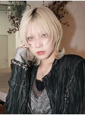 クラゲヘアーホワイトブロンドマロンベージュ_F50521