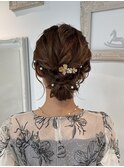 ボブアレンジ結婚式参列お呼ばれヘアセットシニヨンお団子ヘア