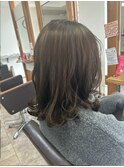 マットグレージュハイライト×外ハネレイヤー