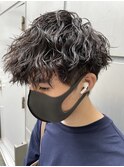横浜★スパイラルパーマミディアムマッシュの無造作前髪