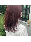 レイヤー　ロング　ラズベリーピンク