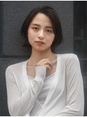 綺麗めカジュアル大人の外ハネボブ20代30代40代×前髪なし