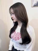 20代30代ロングくびれヘアダークグレーカラー