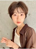 グレーベージュ/斜めバング/フレンチガーリー/ネイビー[笹塚]