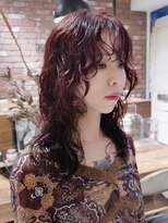 ボコカ(bococa)&nbsp;【macana指名】レイヤーパーマ ミディアムパーマ 暖色 ボルドー