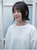 ぱつっと外はねボブ