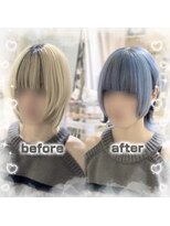 ヴォーグ(VOGUE) †水色×黒フェイスフレーミング†