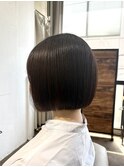 地毛風カラー　切りっぱなしミニボブ　ruen 熊本　田口紗羅
