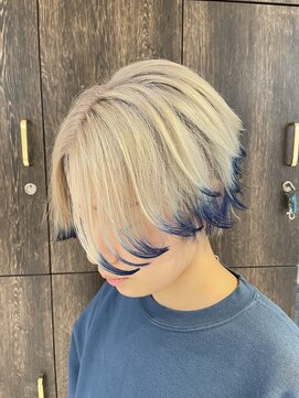 アジールヘア 池袋東口店(agir hair) ☆人気/エンドカラー/デザインカラー/ブルー/シルバー/池袋東口