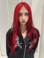 アドネ プライム(adne prime)&nbsp;ハッシュカット/ミディアムレイヤー/ワインレッド/ロングウルフ