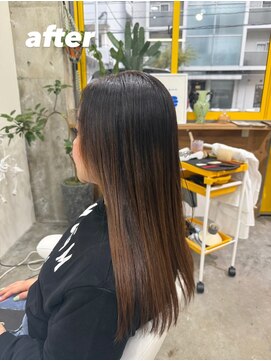 バド(BUD) ブリーチ毛酸性ストレート髪質改善＋カラーカット