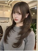 韓国風/レイヤー/前髪カット/オリーブ/透明感/ハッシュカット