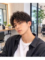 MEN's Baguz MEN'Sカット/ MEN'Sパーマ/ MEN'Sカラー 韓国風ニュアンス束感マッシュパーマメンズウェーブスタイルヘア