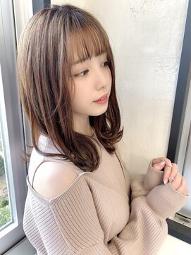 ハピネス 王寺店(Happiness) 20代エアリーミディ韓国ヘアショコラブラウン小顔カット