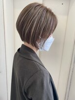 ヘアーデザイン リボン(hair design Ribon) 大人ハイライト&ショートボブ