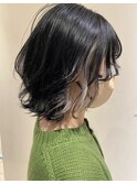 人気のウルフボブ×インナーホワイトカラー★中村大輔