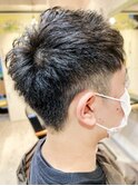 インディゴ#ディープブルー#ツーブロックショート